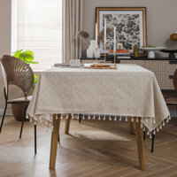 (CHẤT DÀY DẶN/1M-2M*1M5) Khăn phủ bàn ăn, ghế tủ vải bố viền ren vintage cỡ lớn sang trọng