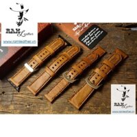 (CHẤT) DÂY ĐỒNG HỒ DA BÊ THẬT VÀNG NÂU - CASIO AE1200/SEIKO R A M CLASSIC 1989 - R A M LEATHER . .