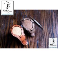 (CHẤT) DÂY ĐỒNG HỒ QUÂN ĐỘI ĐỨC NÂU ĐỎ - R A M BUNDSTRAP (BX3) -DA BÒ THẬT - SIZE 10MM - CHÍNH HÃNG R A M LEATHER