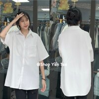 (Chất Đẹp) Áo sơ mi 2 túi cộc tay Yến Tee, chất nhung lì mềm, mịn không nhăn