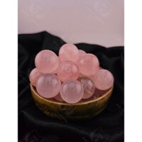 [CHẤT ĐẸP] Cầu đá thạch anh hồng Madagascar mini (Rose Quartz), đá thanh tẩy, đá phong thủy