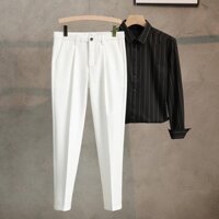 [CHẤT ĐẸP - DÀY DẶN] Quần âu Nam dáng Hàn, Màu trắng form chuẩn, xưởng tự sản xuất, có số lượng lớn