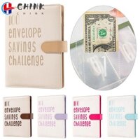 Chất kết dính thử thách phong bì CHINK, Sách tiết kiệm 100 ngày, Hệ thống sắp xếp tiền bằng da di động ngộ nghĩnh Tiết kiệm Sách thử thách Cặp đôi