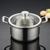 (Chất liệu 304 chính hãng) Nồi súp inox 304, xửng hấp nhỏ, đáy dày composite đáy nồi cảm ứng