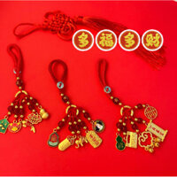 Chất Liệu Cloisonne Phương Pháp Cổ Men Vàng Retro Nhiều Màu Sắc Xe Móc Khóa Vàng Nuốt Quái Vật Cát Vàng Đồng Bện Mặt Dây Chuyền