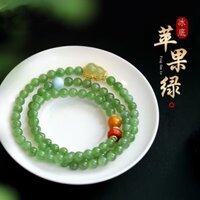 Chất Liệu Nga Tự Nhiên Đáy Đá Táo Xanh Jasper Vòng Tay Ngọc May Mắn Kẻ Sọc Bầu Quà Tặng Sinh Nhật Mẹ