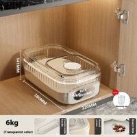 Chất liệu PP trong suốt lớn Hộp đựng gạo, 38x22x14cm, Hoàn hảo cho sự tươi mát và khô ráo trong nhà bếp