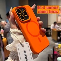 Chất liệu sang trọng Vỏ silicon mềm từ tính mạnh mẽ cho iPhone 13 Pro Max 14 15 16 Pro Max 16 Plus Vỏ điện thoại chống ô nhiễm có ống kính máy ảnh dạ quang bằng gốm