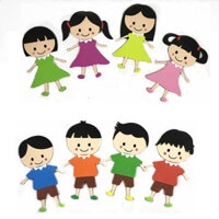 [Chất liệu xốp] Nhãn dán trang trí tường cho chủ đề mẫu giáo, bố trí lớp học, nam nữ, nhãn dán xốp trang trí nhân vật hoạt hình 3D