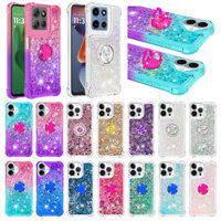 Chất Lỏng Quicksand Bling Sequins Ốp Lưng Điện Thoại Motorola Moto G Stylus G Play Edge 5G Quad Túi Khí Chống Sốc Nhẫn Giá Đỡ