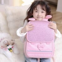 Chất lượng cao 👑Ba lô chống gù cho trẻ em, Cặp đi học lớp 1-4, Cặp đi học màu hồng dễ thương, Ba lô chống nước siêu nhẹ bảo vệ cột sống cho trẻ em