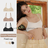 Chất LƯỢNG CAO CẤP Áo ngực một mảnh liền mạch không dây đơn giản Nhật Bản, đồ lót cổ vuông ngực nhỏ thoải mái dành cho nữ