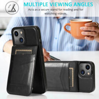 Chất Lượng Cao Đựng Thẻ Da Ví Giá Đỡ Ốp Lưng Điện Thoại Cho IPhone 16 Pro Max 14 15 7 8 Plus 13 12 11 Promax X XR XS Vỏ PU Chống Sốc Vỏ