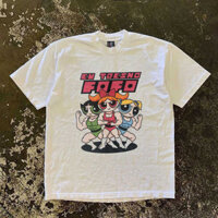[Chất lượng cao] IGEUMM vui nhộn giả mạo nữ cảnh sát bay in oversize Mỹ retro cặp đôi áo thun ngắn tay nam nữ
