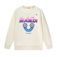 Chất Lượng Cao Mardi Mercredi Hàn Quốc Gradient Chữ Cái Cầu Vồng Mặt Cười In Mới Cổ Tròn Áo Rời Thường Ngày Cou