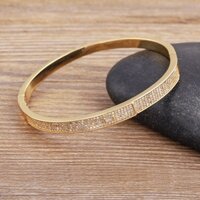 Chất Lượng Cao Pha Lê Hình Học Zircon Mạ Vàng Lắc Tay Nữ Quyến Rũ Trang Sức Tiệc Tốt