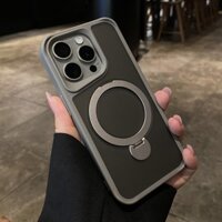 Chất Lượng Cao Sa Mạc Titan Ẩn Kim Loại Đứng Từ Tính Ốp lưng iPhone 16 13 14 15 Pro Max 16 Plus Matte Armor Vỏ Chống Sốc Chống Rơi Bảo Vệ Mặt Sau