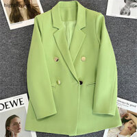 Chất Lượng Cao Xuân Thu Màu Trơn Phù Hợp Với Áo Khoác Ngoài Thanh Lịch Hàn Quốc Áo Blazer Nữ Mới