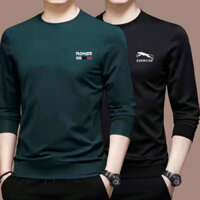 Chất Lượng Nam Dài Tay Áo Thun Thu Đông In Hình Áo Thun Nam Cổ Tròn Size Lớn Áo Thun Top Quần Áo Nam Hợp Thời Trang