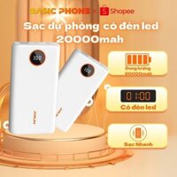 (Chất lượng) Sạc dự phòng Arun 20000mah, sạc siêu nhanh siêu bền ổn đinh đẹp ,sạc nhiều thiết bị - basicphone