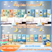 Chất lượng tốt🤗6Pcs -180*60cm Dán Tường 3D Mềm Mại Dày xốp dán tường cho bé xốp dán đầu giường cho bé miếng dán tường Dán Tường 3D tấm đệm ốp trang trí đầu giường Tấm ốp bọc da trang trí cho phòng trẻ em dễ thương Chống Va Chạm Chống Thấm Nước