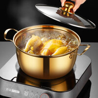 Chất Lượng Xuất Khẩu】Nồi Hấp Canh Siêu Dày Vàng Nồi Hầm Nồi Sữa Nồi Hấp Hai Lớp Mì Ăn Liền Sinh Viên Nồi Lẩu Hải Sản