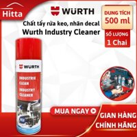 Chất tẩy keo dán, băng dính, nhãn decal Wurth Industry Cleaner 1 chai dung tích 500ml