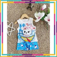 [CHẤT] Thời trang quần áo trẻ em cao cấp giá rẻ đồ bộ sát nách thun cotton cho bé gái từ 10 - 24 kg