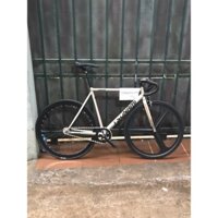 (Chat với shop trước khi đặt hàng) Xe đạp fixed gear Tsunami 100 màu bạc bánh trước 3 đao có phanh mới 100%
