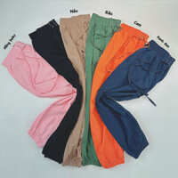 [Chất Xi Dù] Quần Dài Jogger Thể Thao Nữ Đan Dây Chéo Eo Đơn Giãn Dễ Mặc