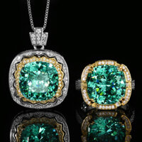 Châu Âu Mỹ ins Phong Cách Mới Đáy Đồng Mạ Vàng Mô Phỏng Tổ Chim Cắt Para Xanh Phù Hợp Với Nữ 14 * 14