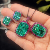 Châu Âu Mỹ ins Phong Cách Mới Đáy Đồng Mạ Vàng Mô Phỏng Tổ Chim Cắt Para Xanh Đen Bộ Vàng Nữ Đá 15 * 20