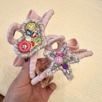 Châu Âu Mỹ ins Phong Cách Mới Hồng Kim Cương Giả Tình Yêu Lấy Kẹp Cá Mập Kẹp Nữ