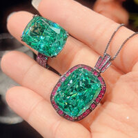 Châu Âu Mỹ ins Phong Cách Mới Mô Phỏng Tổ Chim Cắt Para Xanh Đen Vàng Vuông Phù Hợp Với Nữ Đá Chính 15 * 2