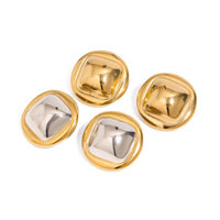 Châu Âu Mỹ ins Phong Cách Mới Vàng 18k Bông Tai Tròn Bóng Nữ