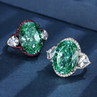 Châu Âu Mỹ ins Phong Cách Mới Đáy Đồng Mạ Vàng Mô Phỏng Tổ Chim Cắt Para Xanh Đen Nhẫn Vàng Nữ 13 * 18