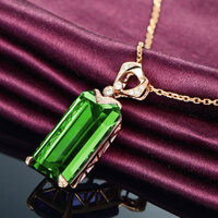 Châu Âu Mỹ Phong Cách Mới Tính Khí Sang Trọng Hình Chữ Nhật Thạch Anh Tím 1 Mặt Dây Chuyền Kim Cương Phiên Bản Hàn Quốc Thời Trang Độc Đáo Phong Cách Ruby Vòng Cổ Nữ