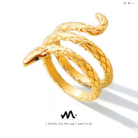 Châu Âu Mỹ Thoáng Mát Phong Cách Xung Quanh Hình Rắn Nhẫn Nữ Không Phai Màu Mát Phong Cách Hợp Thời Trang Độc Đáo Nhẫn Thép Titan Tay Trang Sức A132