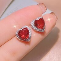 Châu Âu Mỹ Thời Trang Kim Cương Garnet Nhẫn Mặt Dây Chuyền Bông Tai Bộ Ba Mảnh Phiên Bản Hàn Quốc Hợp Thời Trang Phù Hợp Với Tất Cả Trận Đấu Nữ Vòng Cổ Trang Sức