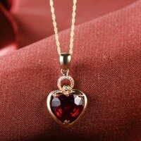 Châu Âu Mỹ Thời Trang Tự Nhiên Garnet Kim Cương Mặt Dây Chuyền Phiên Bản Hàn Quốc ins Ruby Xương Đòn Dây Chuyền Nữ Trang Sức