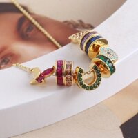 Châu Âu Mỹ Trang Sức Bán Buôn Sáng Kim Cương Đính Tình Yêu Ngọt Ngào Bướm Ác Quỷ Mắt Móng Ngựa Vòng Cổ Đa Năng