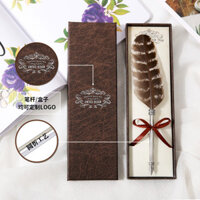 Châu Âu Retro Lông Bút Đóng Hộp Nhúng Bút Quà Tặng Kinh Doanh Lông Ngỗng Bút Quà Tặng