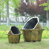 CHẬU BÁT GIÁC GIẢ ĐỒNG SIZE TO. DÙNG ĐỂ TRỒNG CÂY CẢNH, SEN, SÚNG, NUÔI CÁ