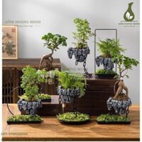 Chậu bay ( lơ lửng ) Chậu Composit da năng trang trí , trồng sen đá , cây bonsai , cắm hoa cực kì độc đáo