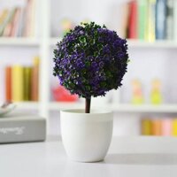Chậu cây giả Cẩm tú cầu để bàn nhiều màu  - Tím đậm