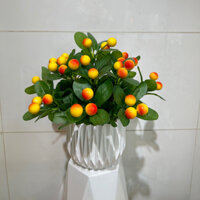 Chậu cây trái dâu / đào / ớt / chanh / cam / cherry giả đủ mẫu xinh xắn trang trí góc bàn học kệ tủ ,làm quà tặng