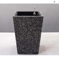 Chậu Cây Tự Dưỡng Xi Măng Đá Mài Trụ Hình Thang
