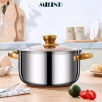 Chậu chứa MILIND, Nồi đựng sâu dày, bền có nắp bằng thép không gỉ Phụ kiện nhà bếp Lò nướng, Gas và máy rửa chén an toàn