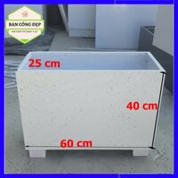 Chậu composite, chậu trồng cây gỗ nhựa composite 60 x25cmx40 cm để trang trí ban công, sân vườn