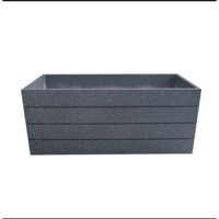 Chậu composite chữ nhật 50*20*25 kẻ sọc (màu giả đá) Home Việt